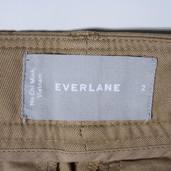 Everlane High Waist Pleated Taper Ankle Pants Trousers Khaki Beige Women Size 2 - Picture 7 of 12